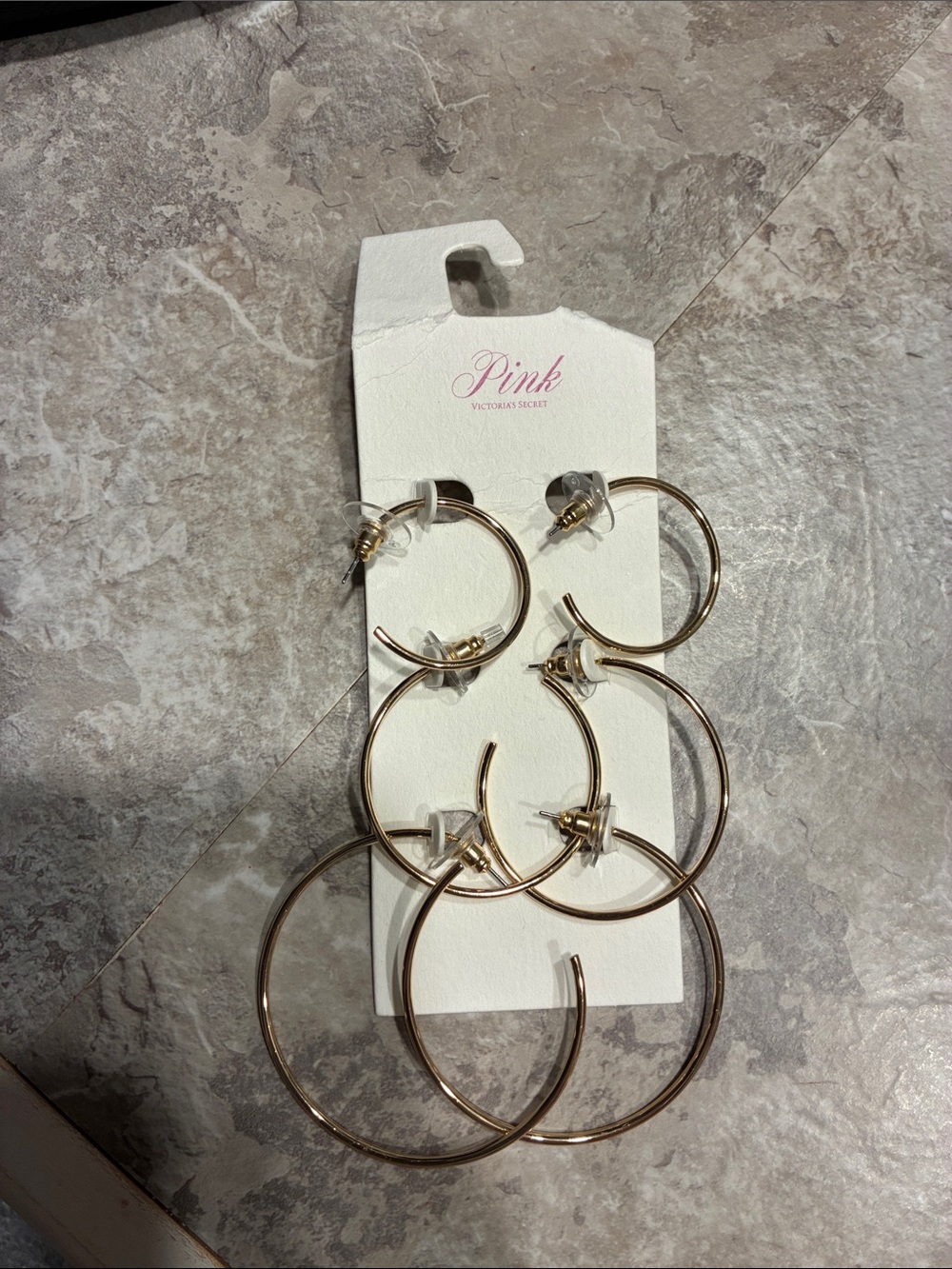 PINK Gold Hoop Earring 3ct